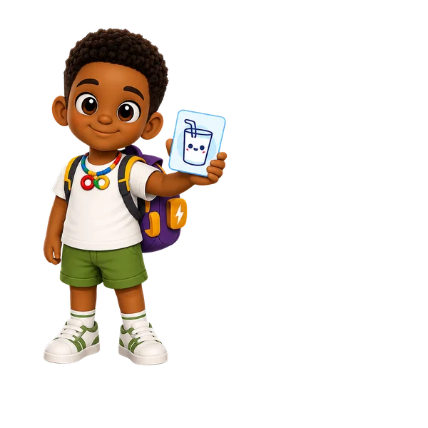 Kaleb, criança usuária do Mabuu
